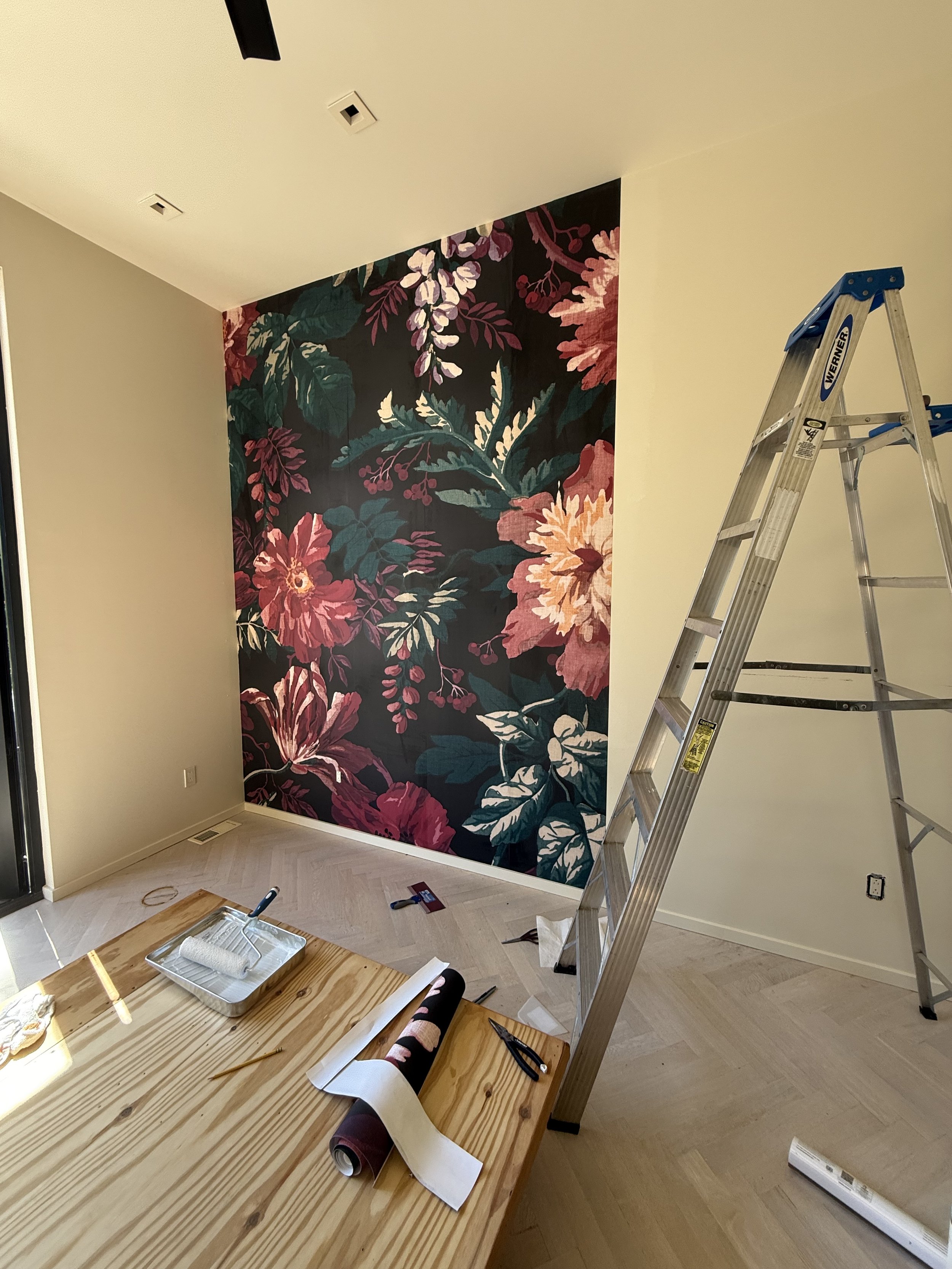 Professional wallpaper installation project